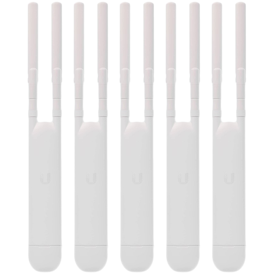 Ubiquiti 5-PACK of UAP-AC-M-EU Networking Interface - (1) 10/100/1000 Ethernet Port/ Power Method 24V Passive PoE (Pairs 4, 5+; 7, 8 Return);802.3af Alternative A (Pairs 1, 2+; 3, 6 Return)(Supported Voltage Range: 44 to 57VDC)/ Wi-Fi Standards 802.11 a/b/g/n/ac