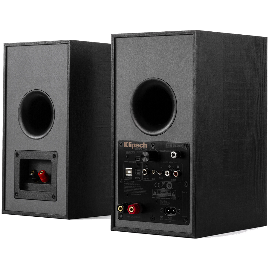 Klipsch Reference R-41PM Powered Bookshelf Speakers, Black, Pair - Image 3