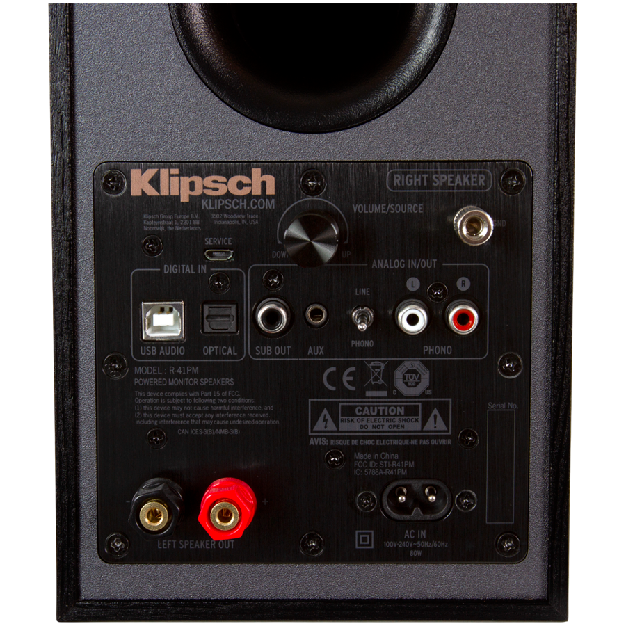 Klipsch Reference R-41PM Powered Bookshelf Speakers, Black, Pair - Image 4