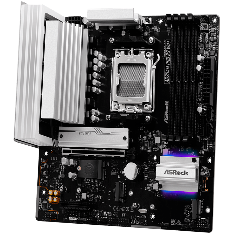 ASROCK A620AM PRO RS WIFI mATX AM5 DDR5 - Image 3