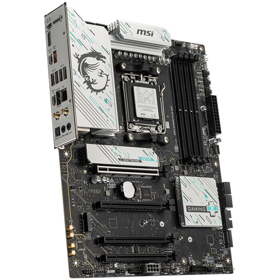 MSI B850 GAMING PLUS WIFI, ATX, Socket AM5, 4x DDR5 Dual Channel DDR5 up to 8200(OC)MHz, 4x PCIe 3.0 x16 slot, 3x M.2 slot, 4x USB 2.0, 1x USB 5Gbps, 1x USB 10Gbps, 2x USB 10Gbps Type-C, DP, 7.1 HD Audio, 5G LAN, WiFI 7, BT, 3Y - Image 2