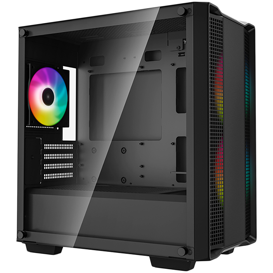 DeepCool CC360 ARGB, Mid Tower, Mini-ITX/Micro-ATX, 1xUSB3.0, 1xUSB2.0, 1xAudio, 3x120mm Pre-Installed ARGB Fans, Tempered Glass, Mesh Panel, Black, R-CC360-BKAPM3-G-1 - Image 2
