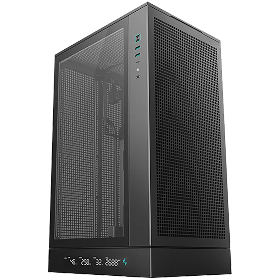 DeepCool CH270 DIGITAL, Mini Tower, Mini-ITX/Micro-ATX, 2xUSB3.0, 1xType-C Gen 2, 1xAudio/Mic, Mesh Panel, Black, R-CH270-BKNDM0-G-1, 2Y - Image 2