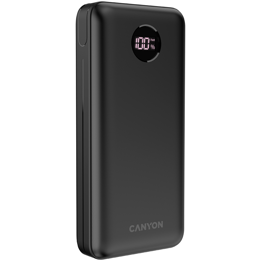 CANYON power bank PB-2002 LED 20000 mAh PD 20W QC 3.0 Black - Image 2