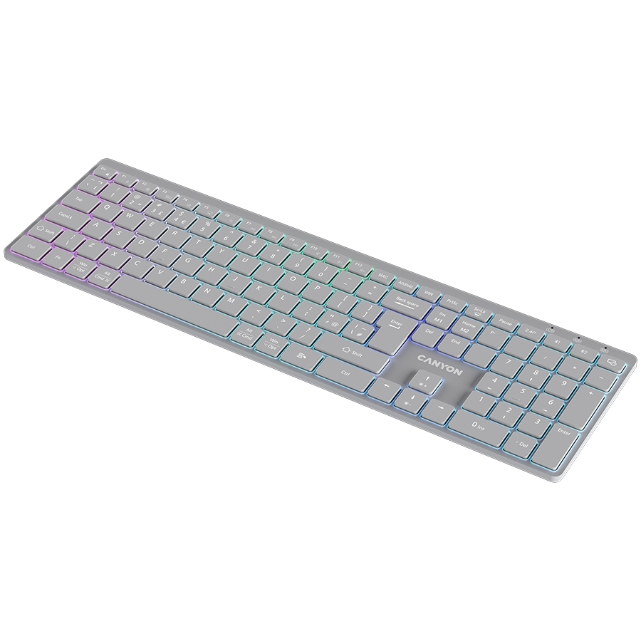 CANYON keyboard HKB-W11 UK/US RGB Dual Mode Wireless Grey - Image 4