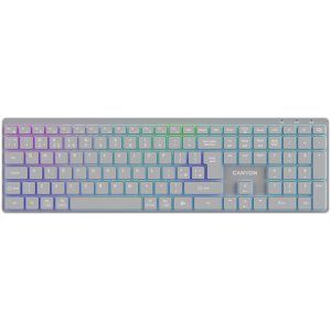 CANYON keyboard HKB-W11 UK/US RGB Dual Mode Wireless Grey