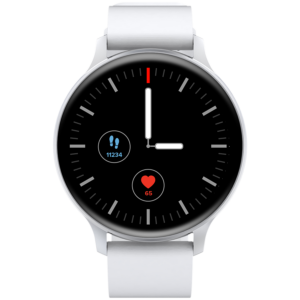 CANYON Badian SW-68, Smartwatch, Realtek 8762CK, 1.28''TFT 240x240px; RAM : 160KB,  Lithium-ion polymer battery, 3.7V 190mAh Include, Silver Zinc alloy middle frame + plastic bottom case+ white Silicone strap + silver strap buckle, 44.9x 10.9mm, strap: 20x220mm, 50.64g