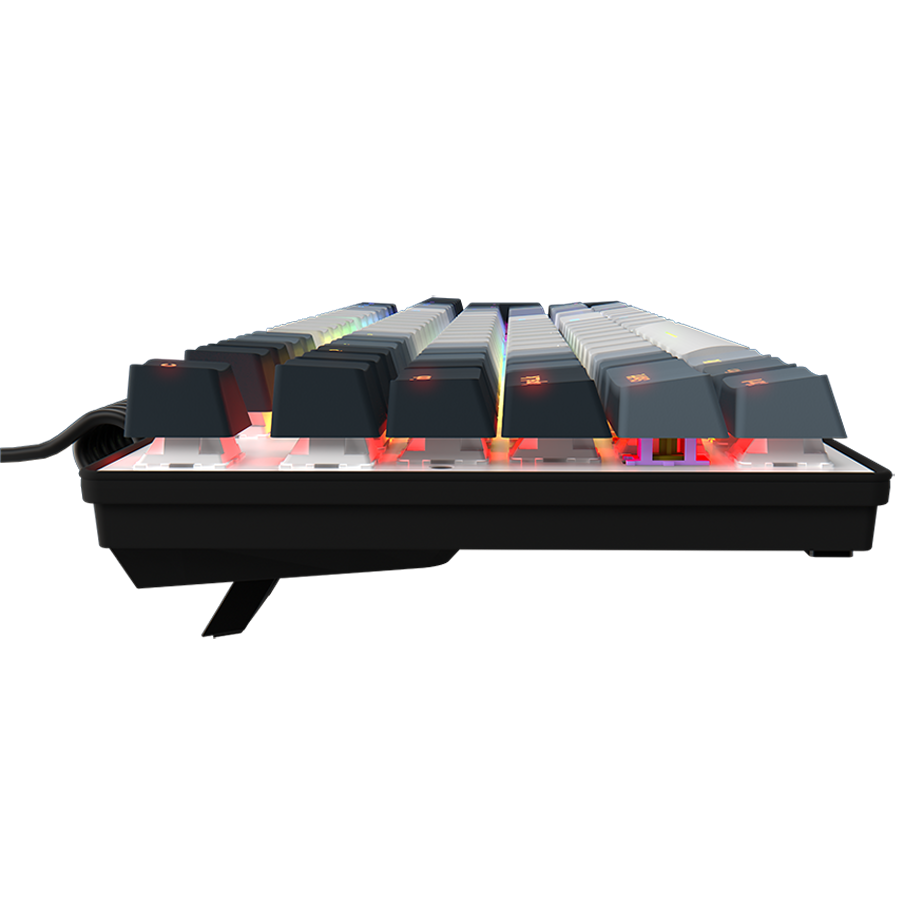 LORGAR Azar 514, Wired mechanical gaming keyboard, RGB backlight, 1680000 colour variations, 18 modes, keys number: 104, 50M clicks, linear dream switches, spring cable up to 3.4m, ABS plastic+metal, magnetic cover, 450*136*39mm, 1.17kg, white, EN layout - Image 5