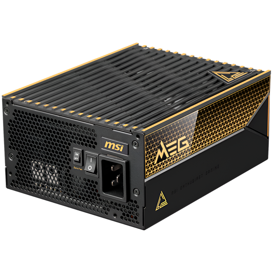 MSI MEG Ai1600T PCIE5 Power Supply 1600W, 80 PLUS Titanium, Dual PCIe 5.1 Cables, ATX 3.1, Software Sync, Mystic Light, 135mm Fan, Fan Stop, OCP/OTP/OPP/SCP/OVP/UVP/SIP/NLO, Interleaved PFC, Braided Cables, Dimensions: 190mmx150mmx86mm, 12Y Warranty - Image 2