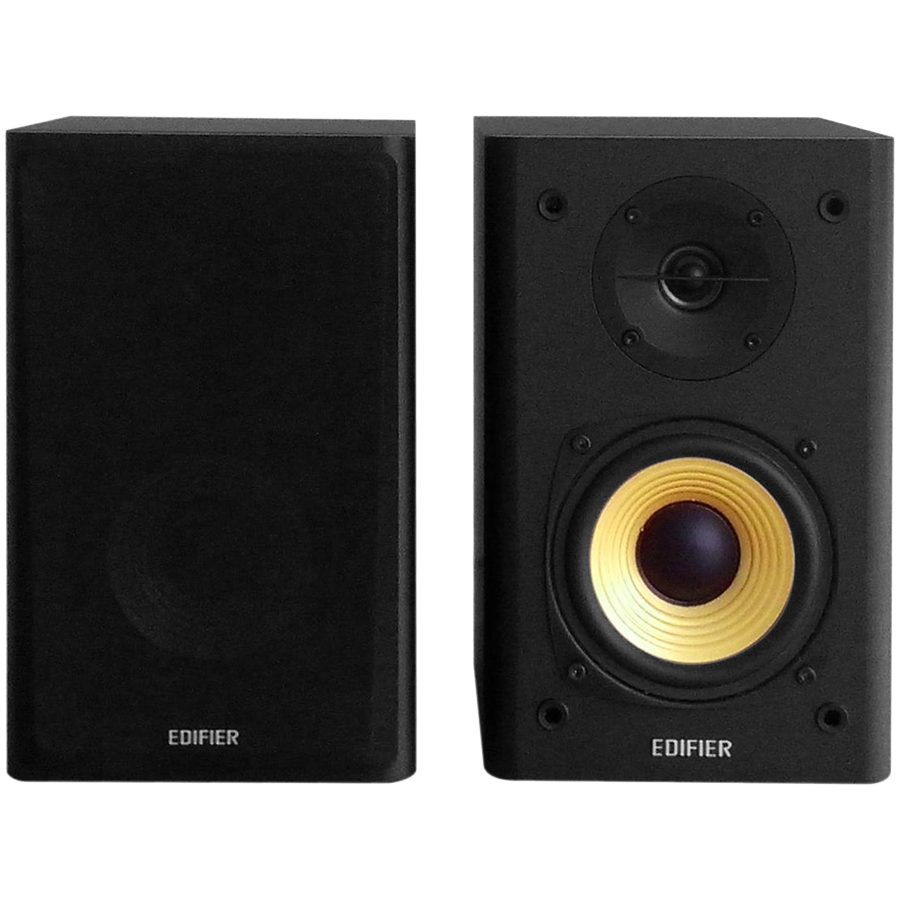 Edifier R1000T4 2.0 Bookshelf Speakers, RCA, 0.5-inch Tweeters, 4-inch Drivers, 24W (RMS), Control Buttons, Black - Image 2