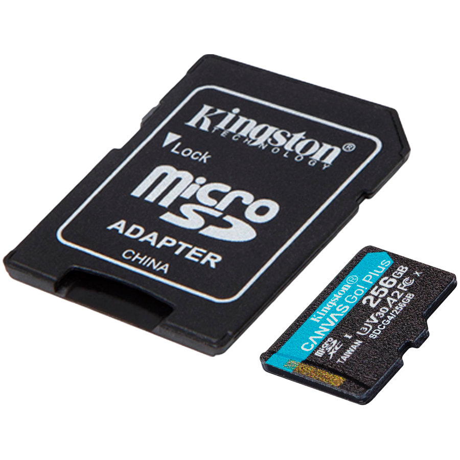 Kingston 256GB microSDXC Canvas Go Plus Gen4 200MB/s A2 U3 V30 Card + Adapter - Image 2