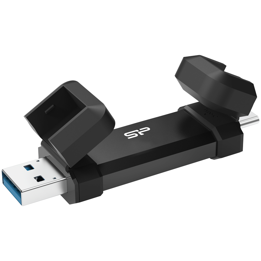 Silicon Power 1TB DS72 Dual USB-C/USB 3.2 Gen 2, Portable External SSD, Steam Deck and iPhone 15 Pro, R/W: up to 1050MB/s; 850MB/s, Black - Image 3