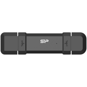 Silicon Power 1TB DS72 Dual USB-C/USB 3.2 Gen 2, Portable External SSD, Steam Deck and iPhone 15 Pro, R/W: up to 1050MB/s; 850MB/s, Black