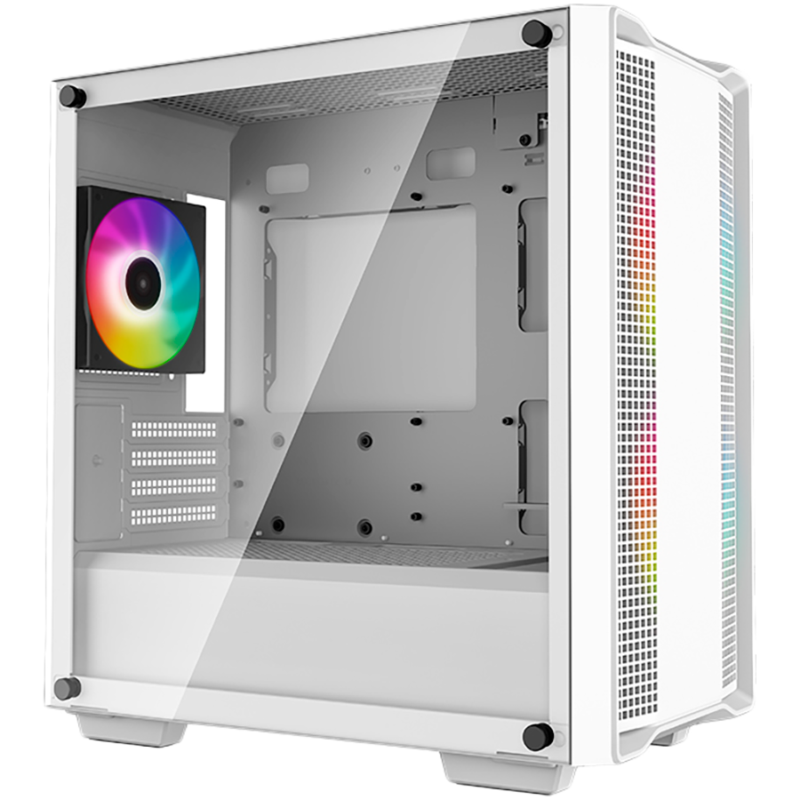 DeepCool CC360 ARGB WH, Mid Tower, Mini-ITX/Micro-ATX, 1xUSB3.0, 1xUSB2.0, 1xAudio, 3x120mm Pre-Installed ARGB Fans, Tempered Glass, Mesh Panel, White, R-CC360-WHAPM3-G-1 - Image 2