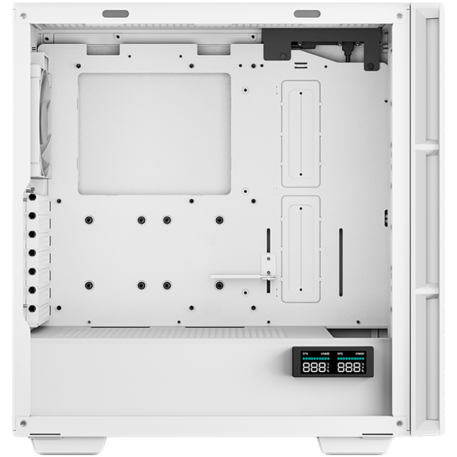 DeepCool CH560 Digital WH, Mid Tower, Mini-ITX/Micro-ATX/ATX/E-ATX, 1xUSB3.0, 1xType-C, 1xAudio, 3x140mm+1x120mm Pre-Installed ARGB Fans, Tempered Glass, Mesh Panels, Dual-Status Digital Display, GPU Support Arm, White, R-CH560-WHAPE4D-G-1 - Image 4
