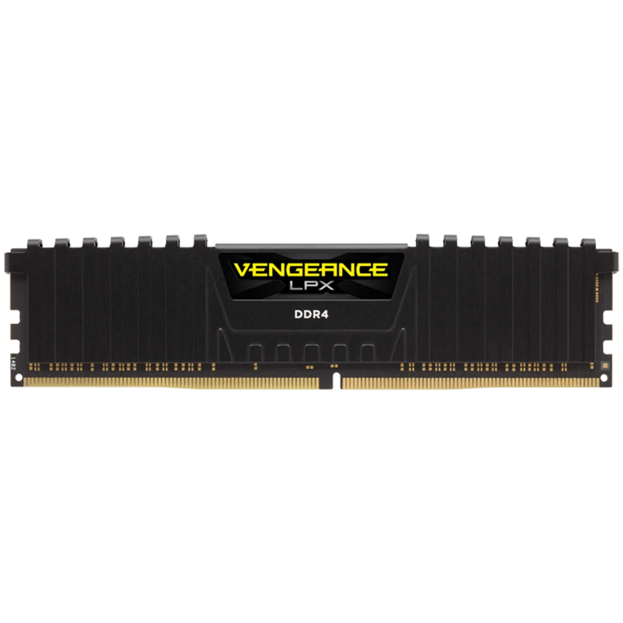 CORSAIR DDR4, 3200MHz 8GB 1x8GB Dimm, Unbuffered, Single Rank, 16-20-20-38, XMP 2.0, Vengeance LPX black Heatspreader, Black PCB, 1.35V