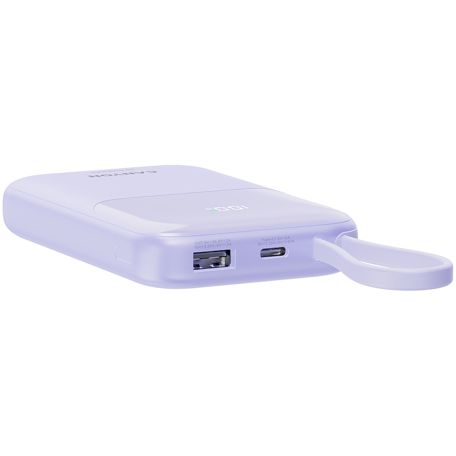 CANYON power bank OnPower 101 built-in cable 10000 mAh PD22.5W Purple - Image 5