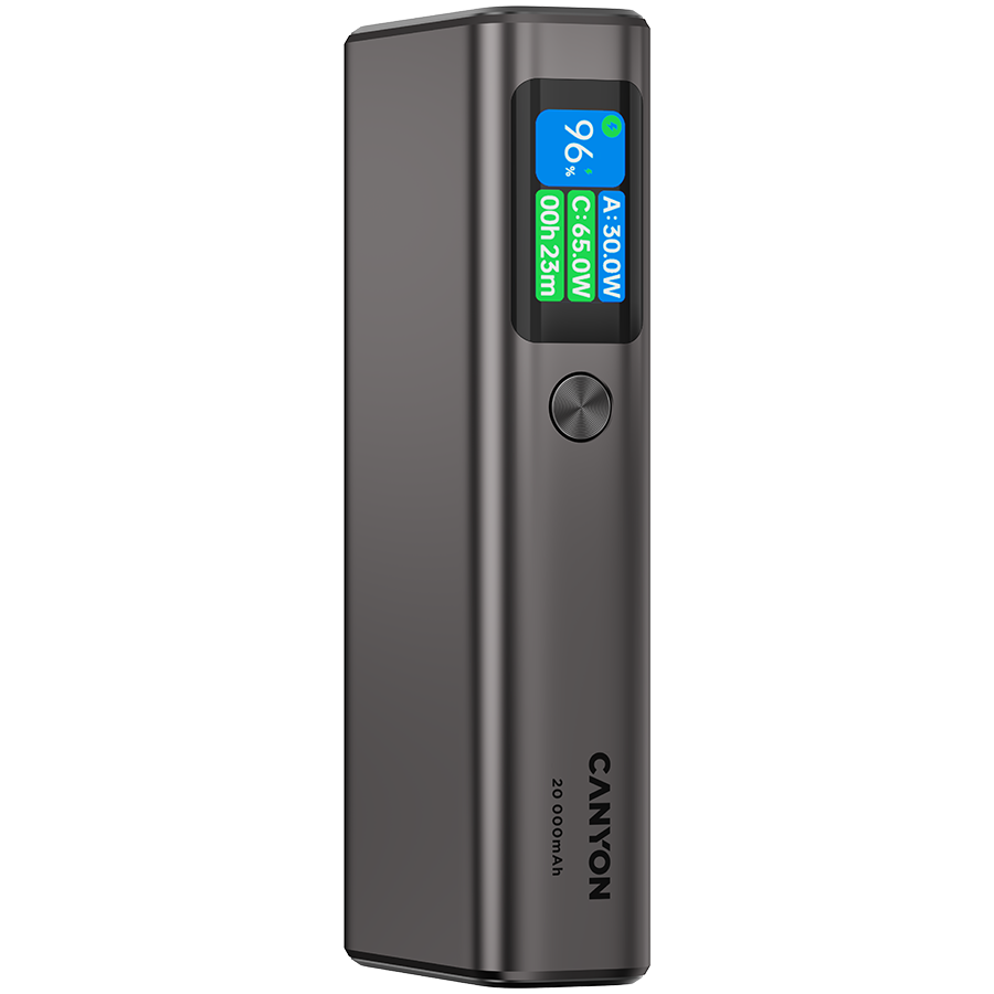 CANYON power bank OnPower 230 TFT 20000 mAh PD130W Dark Grey - Image 2