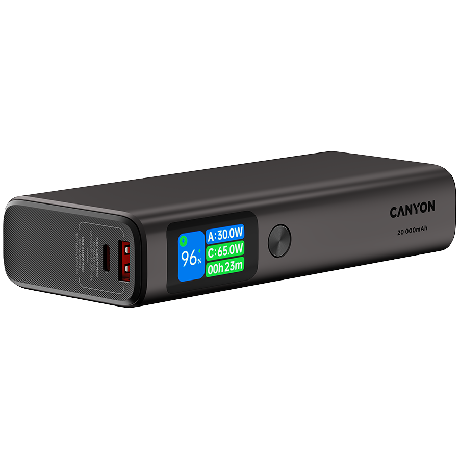 CANYON power bank OnPower 230 TFT 20000 mAh PD130W Dark Grey - Image 5
