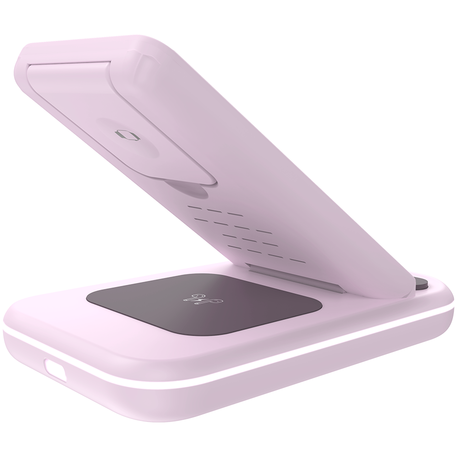 CANYON wireless charger WS-304 15W 3in1 Iced Pink - Image 5