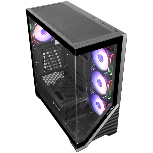 Chassis FC-AR17A-ARGB, 7 slots, 1 x Type C, 2 X USB 3.0, 4 x ARGB, remote, Without PSU, Black - Image 2