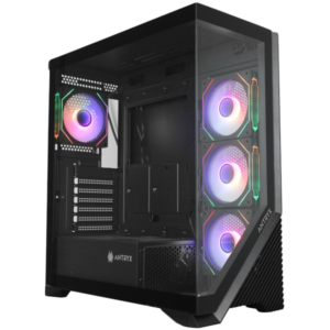 Chassis FC-AR17A-ARGB, 7 slots, 1 x Type C, 2 X USB 3.0, 4 x ARGB, remote, Without PSU, Black