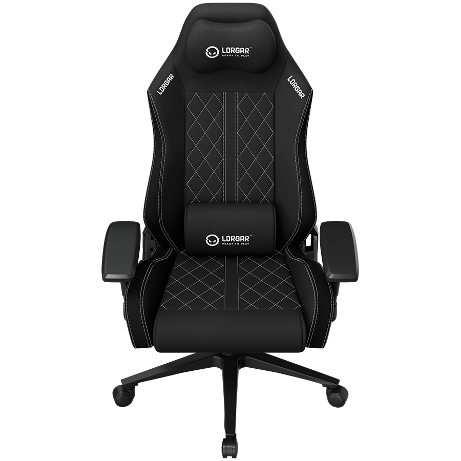 LORGAR CHA41, Ergonomic Gaming Chair Advanced, premium anti-stain fabric, Black/white - Image 2