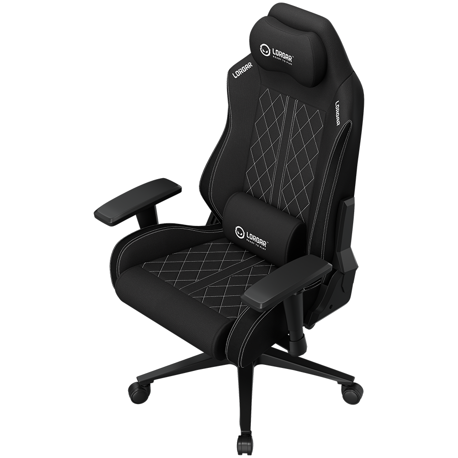 LORGAR CHA41, Ergonomic Gaming Chair Advanced, premium anti-stain fabric, Black/white - Image 3