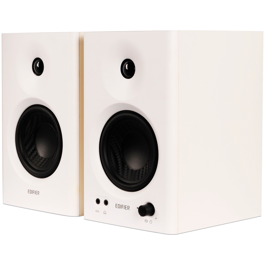 Edifier MR4 Active Studio Monitors, RCA, AUX, TRS, 1-inch Tweeters, 4-inch Woofers, 42W (RMS), Control Knob, White - Image 2