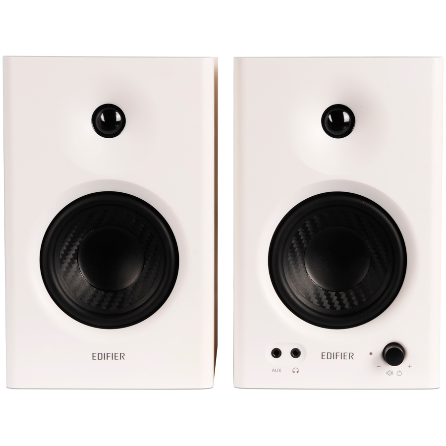 Edifier MR4 Active Studio Monitors, RCA, AUX, TRS, 1-inch Tweeters, 4-inch Woofers, 42W (RMS), Control Knob, White - Image 3