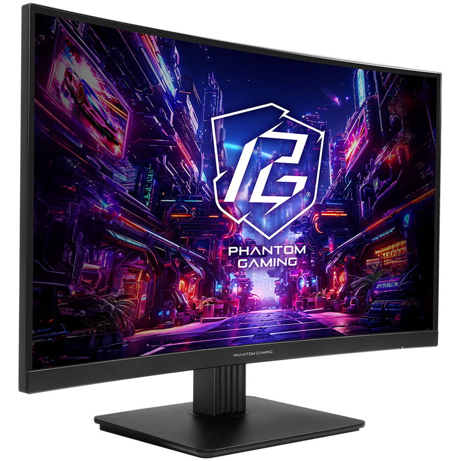 Asrock Curved Gaming Monitor, 27" QHD(2560x1440) VA, Anti-Glare, 180 Hz, 132% sRGB, 5000:1, 16:9, 300 cd/m², 178º/178º, 1ms (MPRT), AMD FreeSync, Flicker-free, Tilt, VESA, 2x 2W Speakers, 2x HDMI 2.0, 1x DP 1.4, 1x Audio Jack (3.5mm), 3Y - Image 2