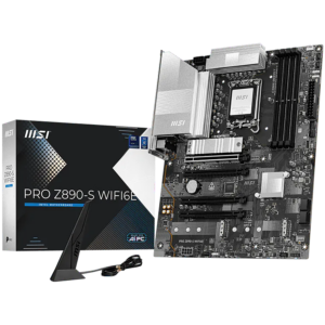 MSI PRO Z890-S WIFI6E, LGA 1851, Dual Channel DDR5 up to 8800(OC)MHz, 4x PCIe x16 slots, 3x M.2 slot, 6x USB 3.2 Gen 1, 1x USB 3.2 Gen 2x2 Type-C, 1x HDMI, 1x DP, 2.5Gbps LAN, WIFI6E, 7.1 Audio, 3Y