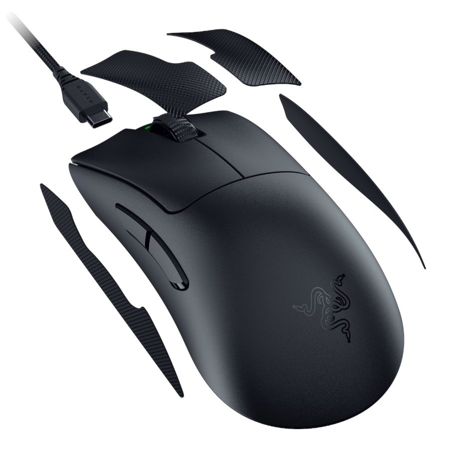 Razer DeathAdder V3 Pro Black, Wireless Gaming Mouse, True 30000 dpi, Focus Pro 30K Optical Sensor, Gen-3 Optical Mouse Switches, 5 programmable buttons, Razer Speedflex Cable USB Type C, 90-million Clicks - Image 4