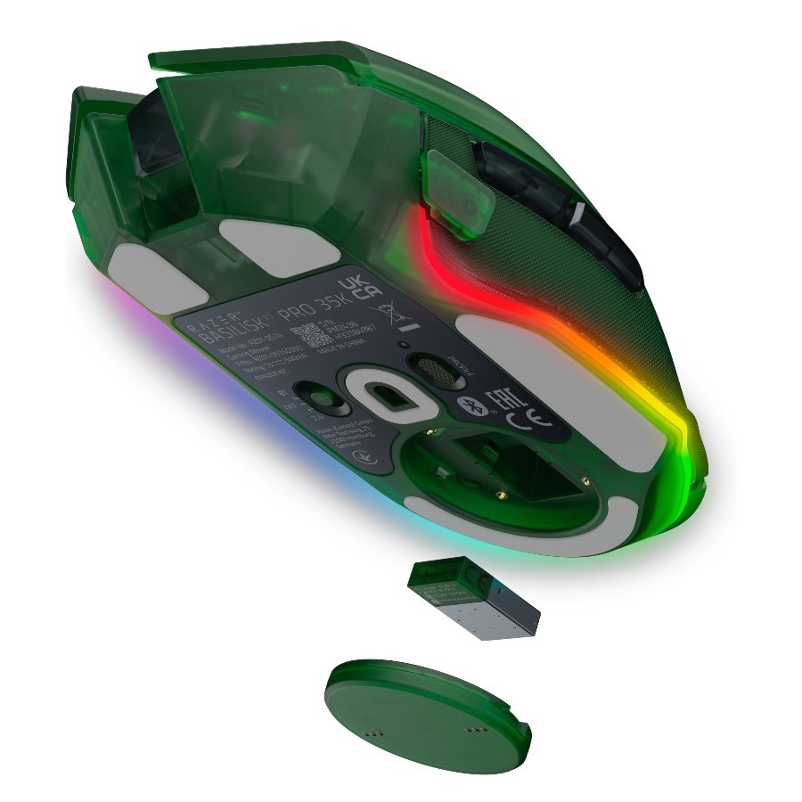 Razer Basilisk V3 Pro 35K Phantom Green Edition, Gaming mouse, Ergonomic Wireless Gaming Mouse, Charging Cable USB Type C, 30000DPI, Optical Mouse Switches Gen-3, 63 g, Focus Pro 30K Optical Sensor - Image 3