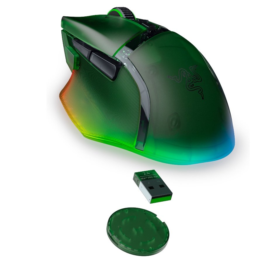 Razer Basilisk V3 Pro 35K Phantom Green Edition, Gaming mouse, Ergonomic Wireless Gaming Mouse, Charging Cable USB Type C, 30000DPI, Optical Mouse Switches Gen-3, 63 g, Focus Pro 30K Optical Sensor - Image 4