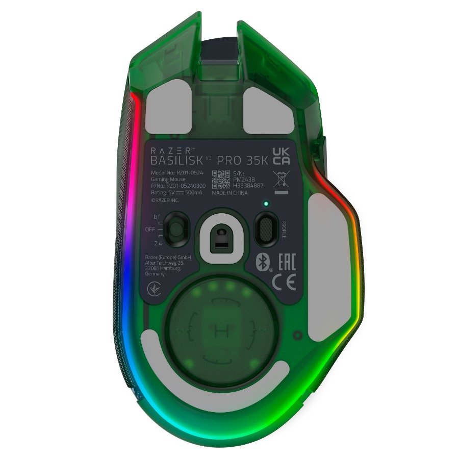 Razer Basilisk V3 Pro 35K Phantom Green Edition, Gaming mouse, Ergonomic Wireless Gaming Mouse, Charging Cable USB Type C, 30000DPI, Optical Mouse Switches Gen-3, 63 g, Focus Pro 30K Optical Sensor - Image 5