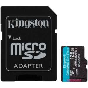Kingston 128GB microSDXC Canvas Go Plus Gen4 200MB/s A2 U3 V30 Card + Adapter