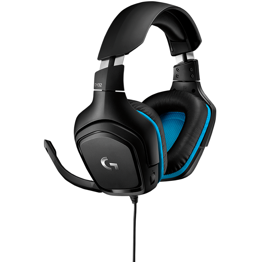 LOGITECH G432 Wired Gaming Headset 7.1 - LEATHERETTE - BLACK/BLUE - USB - Image 4