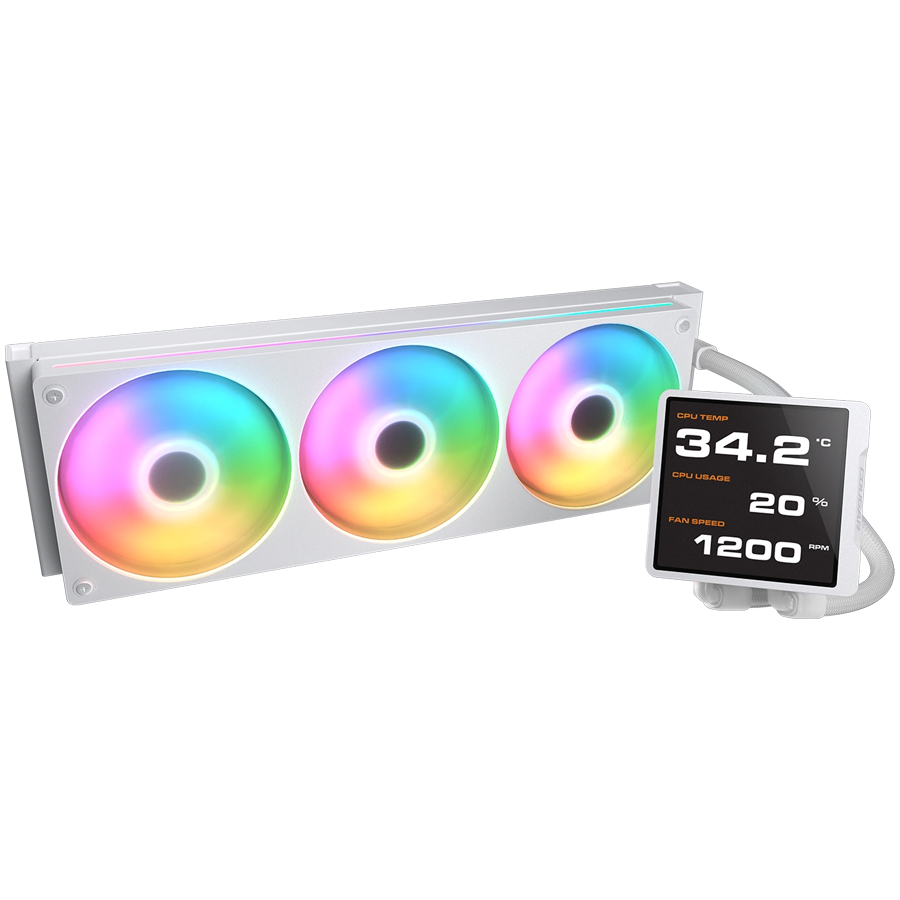 COUGAR Poseidon Vistek Pro ARGB 360 AiO Liquid Watercooling - White - Image 2