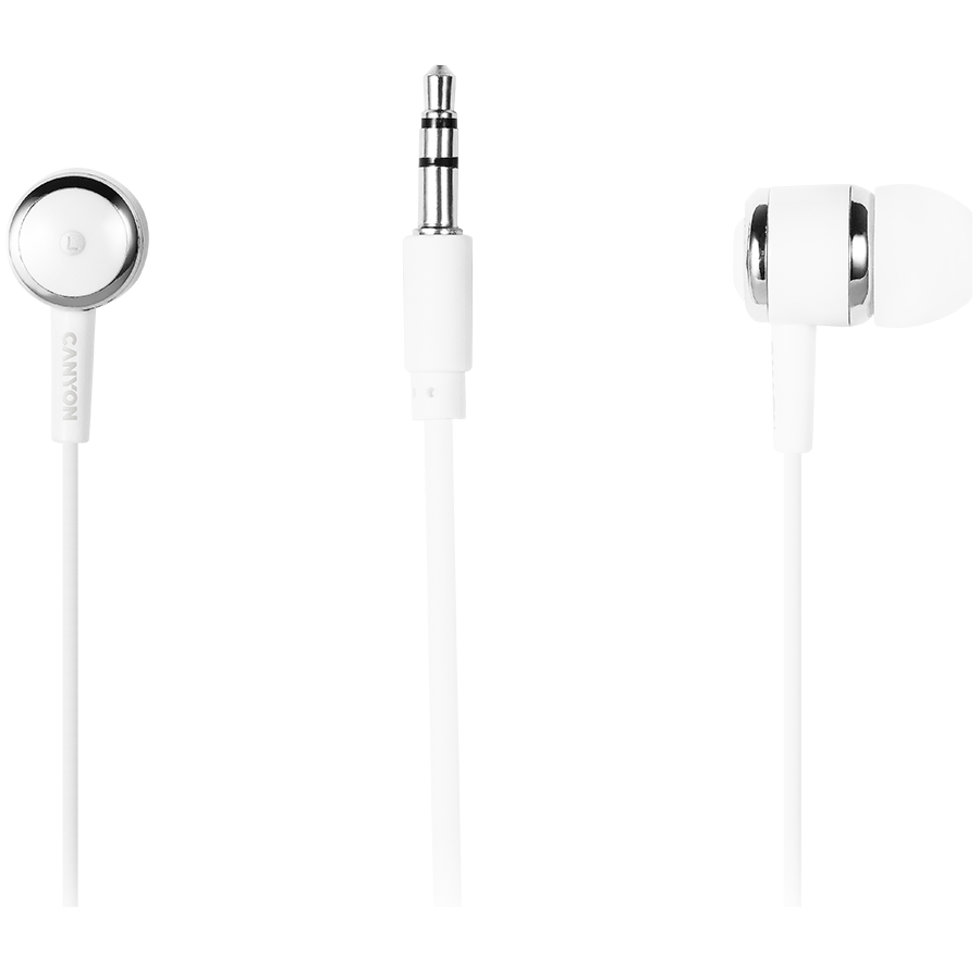 CANYON Stereo earphones with microphone, White - Image 2