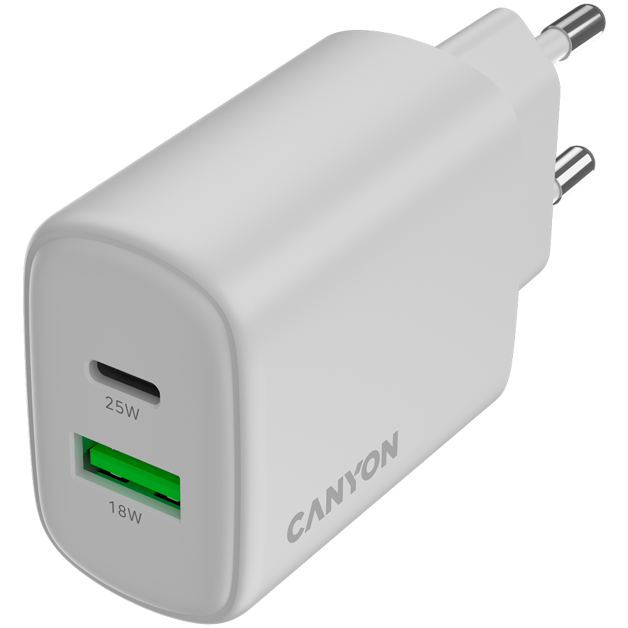 CANYON charger OnCharge 250 25W 1xPD 1xQC EU White - Image 4