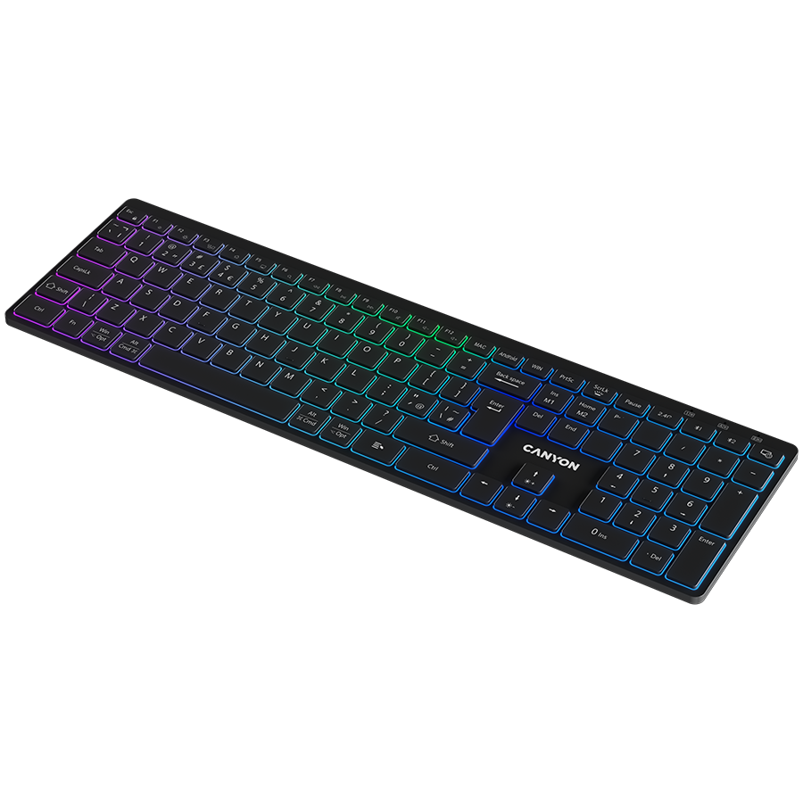 CANYON keyboard HKB-W11 UK/US RGB Dual Mode Wireless Black - Image 4