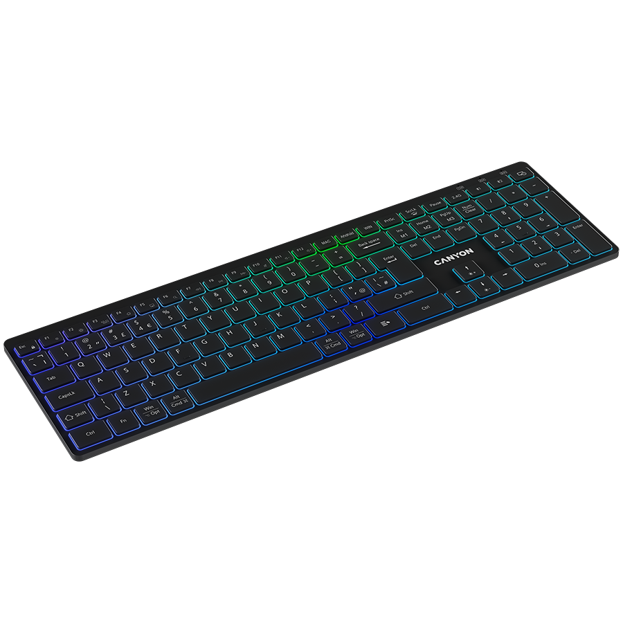 CANYON keyboard HKB-W11 UK/US RGB Dual Mode Wireless Black - Image 5