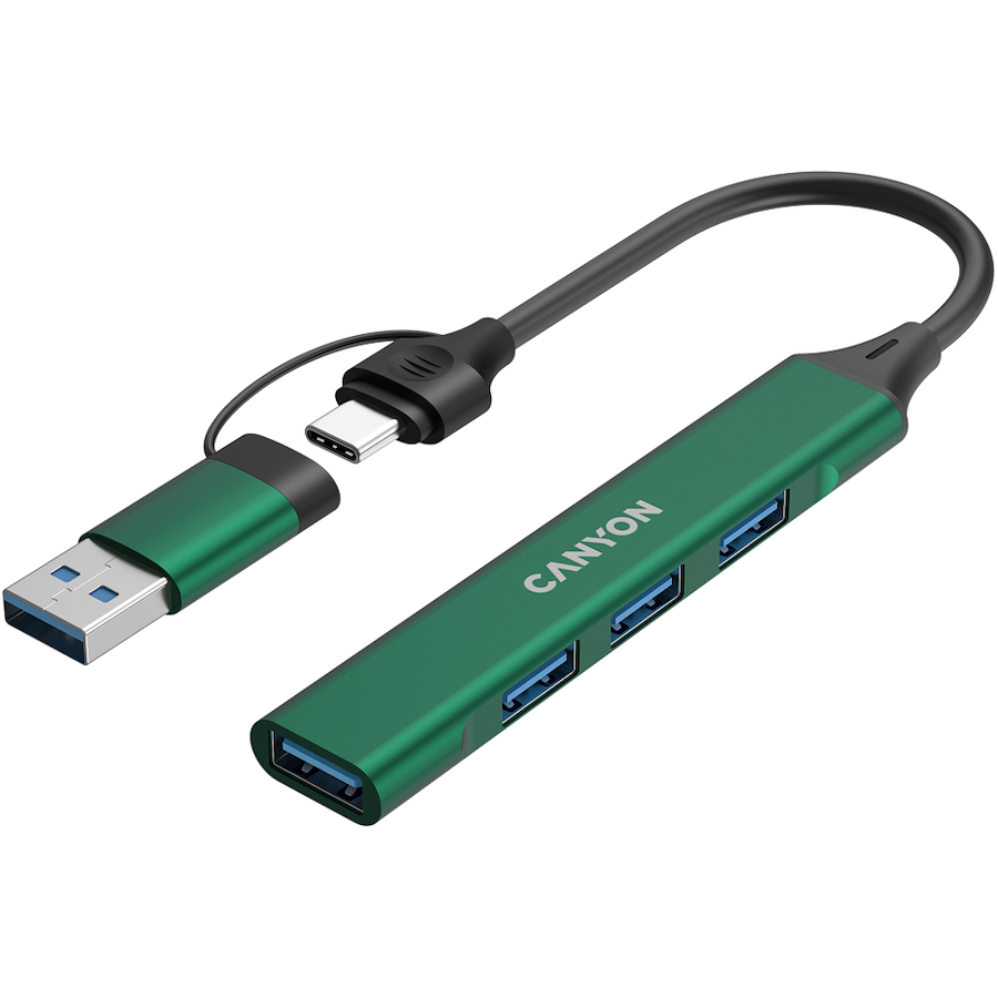 CANYON hub DS-02 4in1 USB-A/C Green - Image 3