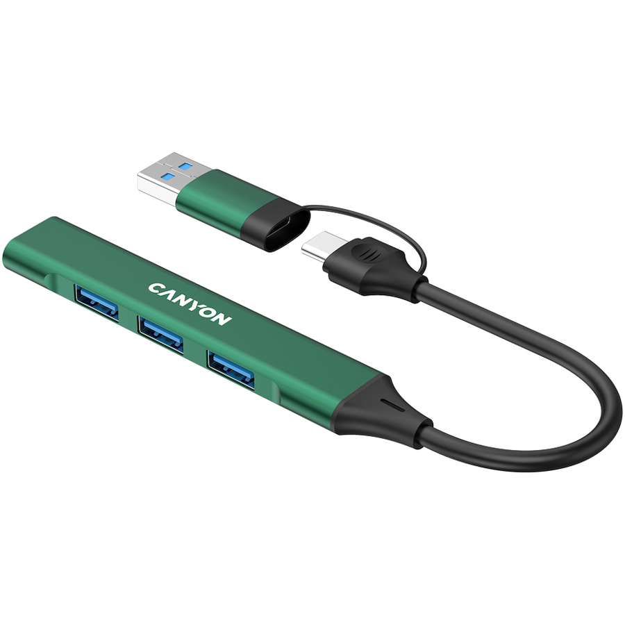 CANYON hub DS-02 4in1 USB-A/C Green - Image 5