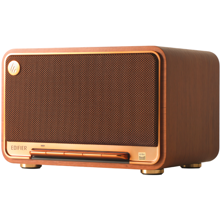 Edifier D32 2.1 Speaker, BT V5.3, Wi-Fi, AUX, USB-C, 1x 4-inch Midrange Driver, 2x 1-inch Tweeters, 60W (RMS), Brown
