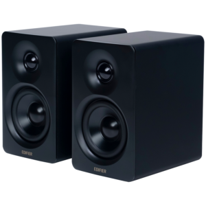Edifier M60 Bookshelf Speakers, Bluetooth V5.3 (Hi-Res & Hi-Res Wireless), USB-C and 3.5 mm AUX inputs, 1-inch silk-dome tweeters  3-inch long-throw aluminum diaphragm mid-low drivers, 66 W (RMS), touch panel controls, Black