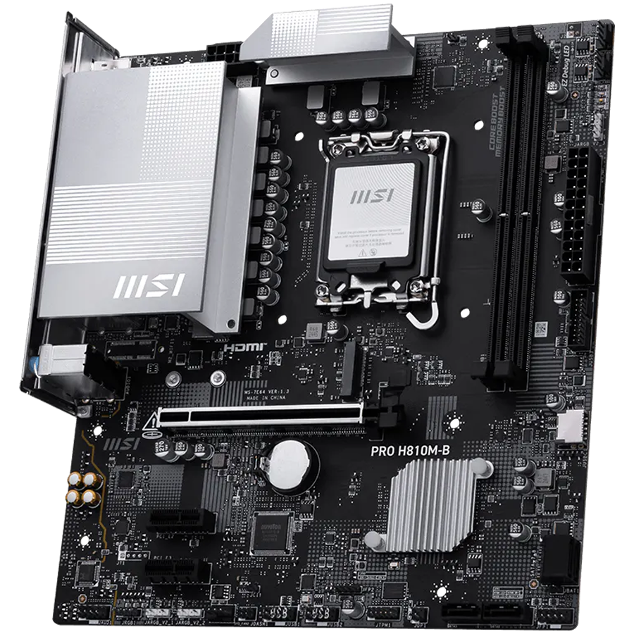 MSI PRO H810M-B, mATX, LGA 1851, 2x DDR5 Dual Channel DDR5 up to 6400(OC)MHz, 1x PCIe x16 slot, 1x M.2 slot, 4x USB 2.0, 2x USB 5Gbps, HDMI, DP, 7.1 HD Audio, 2.5G LAN, 3Y - Image 3