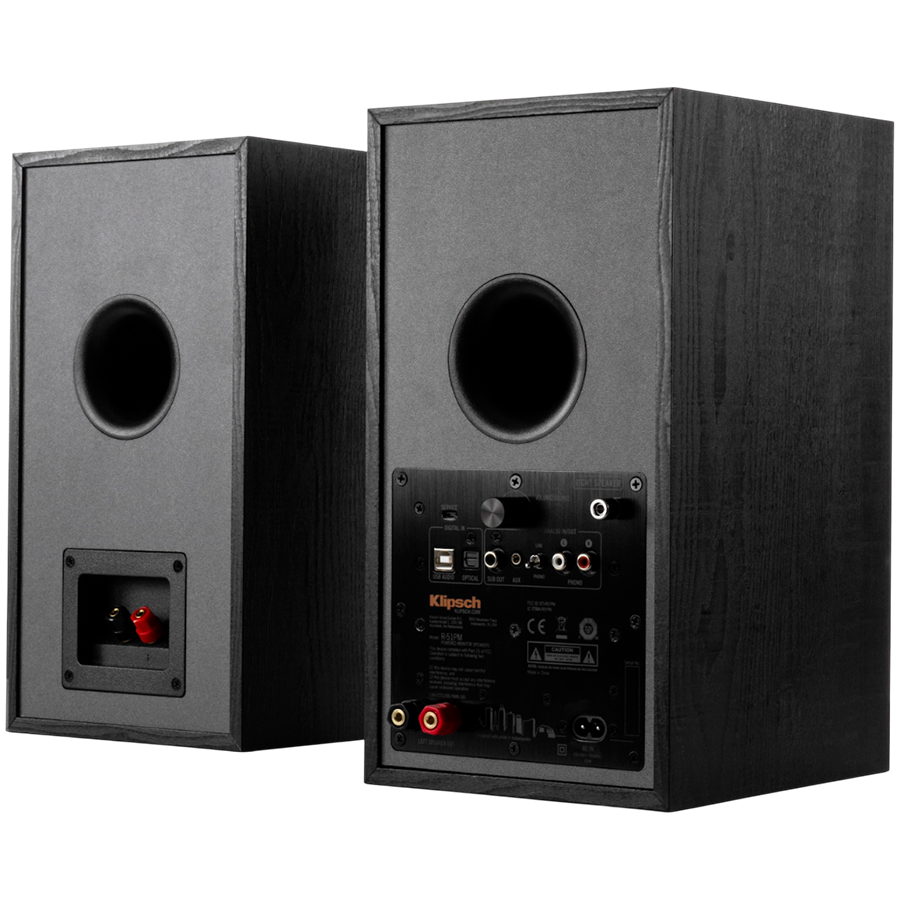 Klipsch Reference R-51PM Powered Bookshelf Speakers, Black, Pair - Image 3