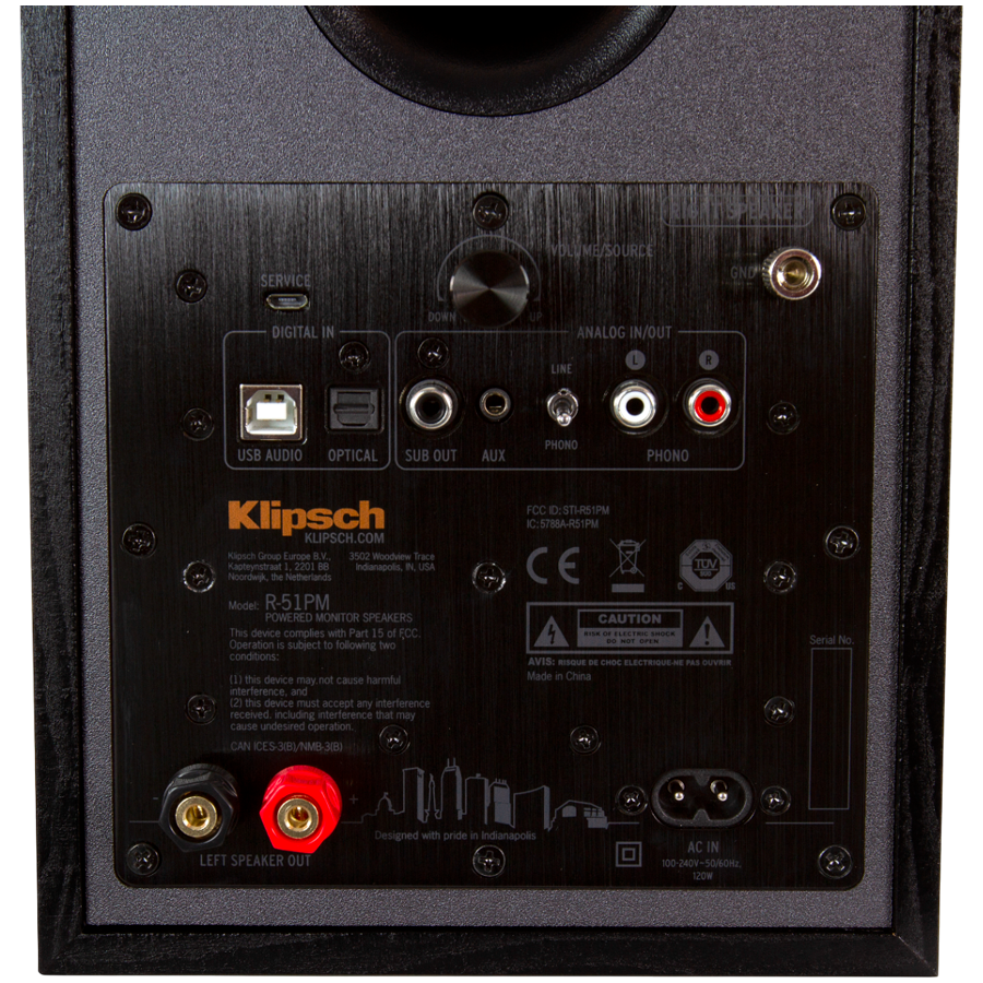 Klipsch Reference R-51PM Powered Bookshelf Speakers, Black, Pair - Image 4